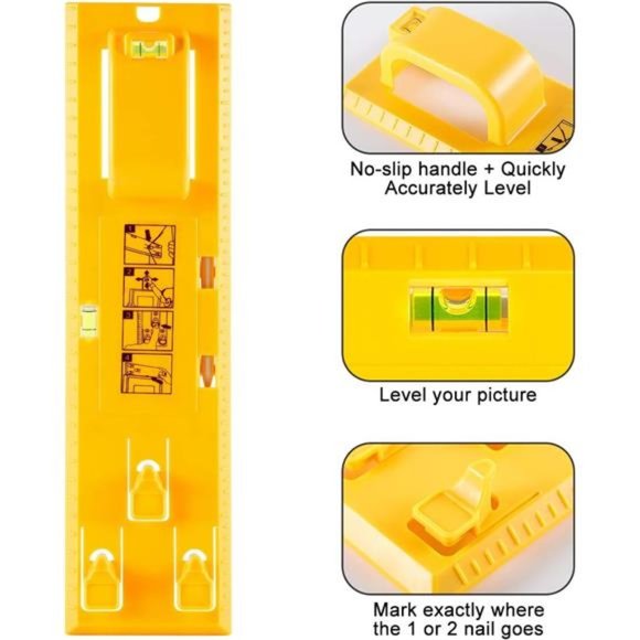 Picture Hanging Tool with Level Easy Frame Picture Hanger Wall Hanging Kit - Picture 2 of 6